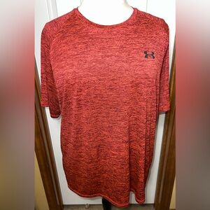 Men’s Under Armour Top T Shirt Short Sleeve Orange Space Dye Dri Fit XXL 2XL
